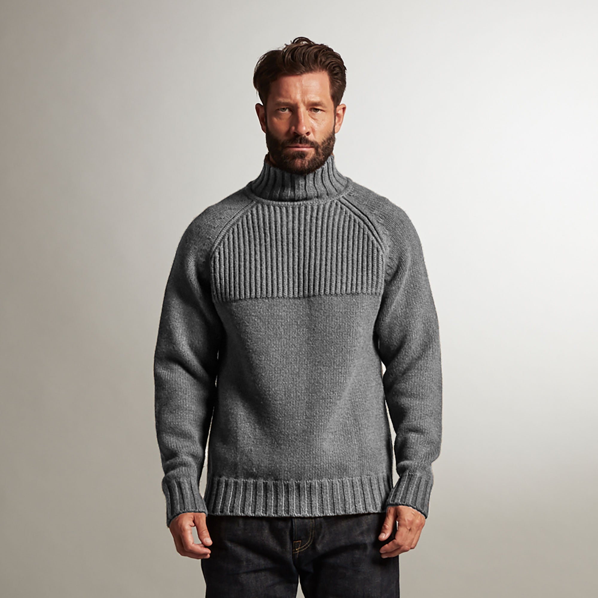小物 evameva. cashmere sable snood otter gray Nimrod Funnel Neck Cashmere Sweater | Shackleton